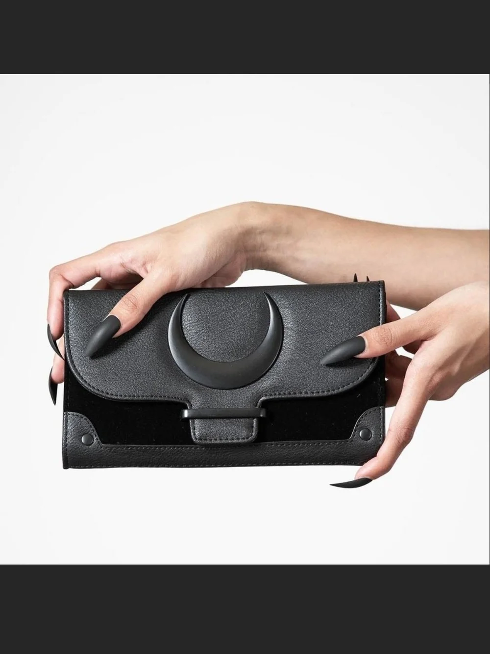 Killstar Matte Black Crescent Flap Wallet